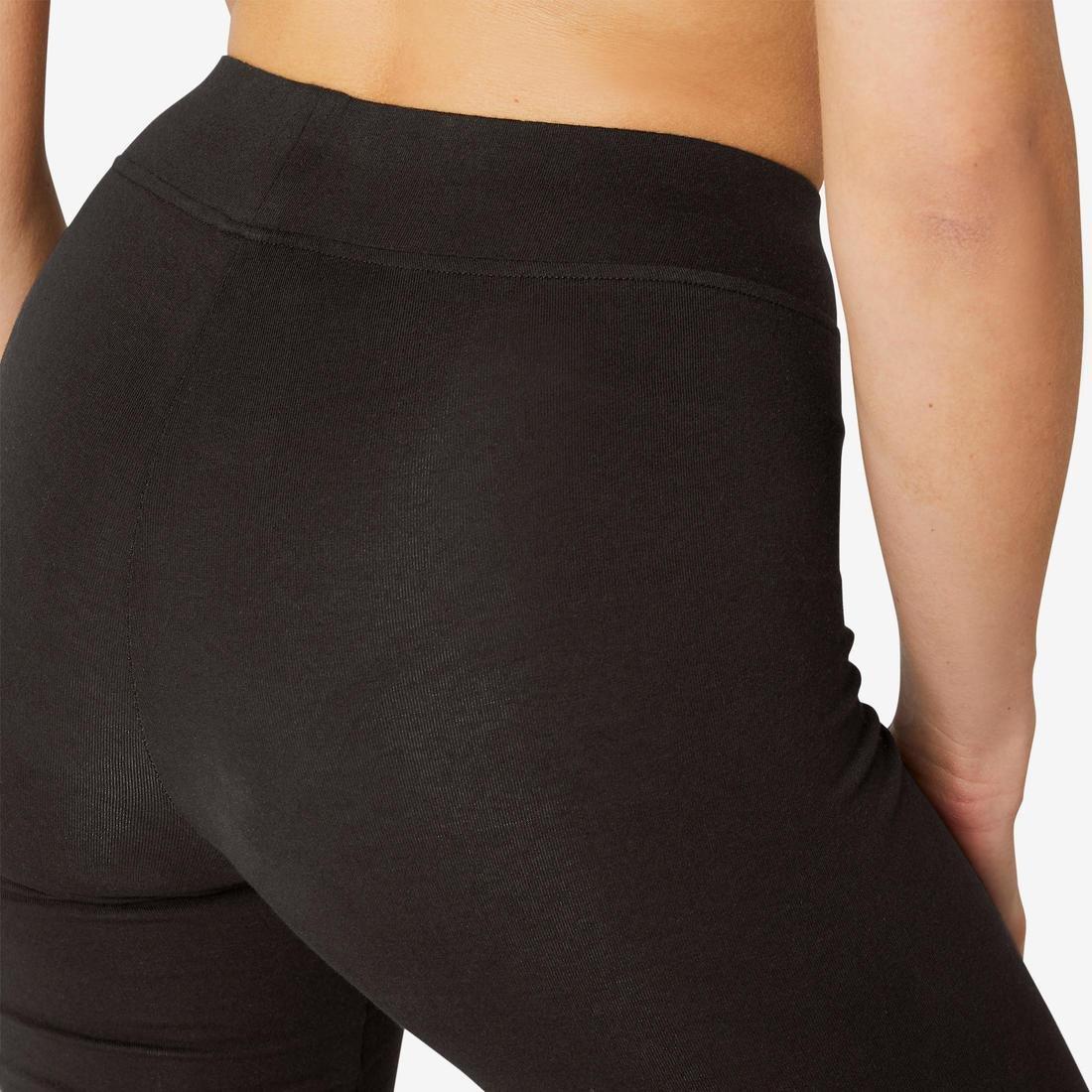 DOMYOS - Straight-CutCottonFitness Leggings Fit, Black