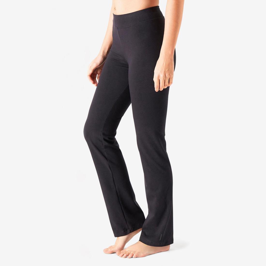 DOMYOS - Straight-CutCottonFitness Leggings Fit, Black