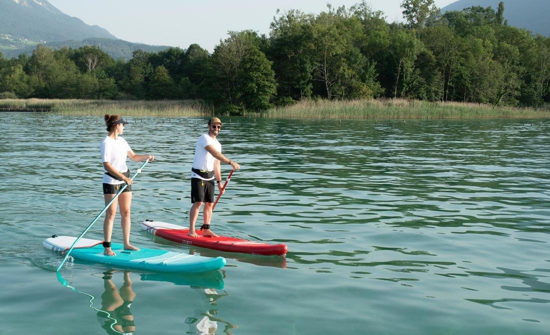 Beginner Inflatable Stand-Up Paddleboard, Fluo Red, No Color, large image number 6
