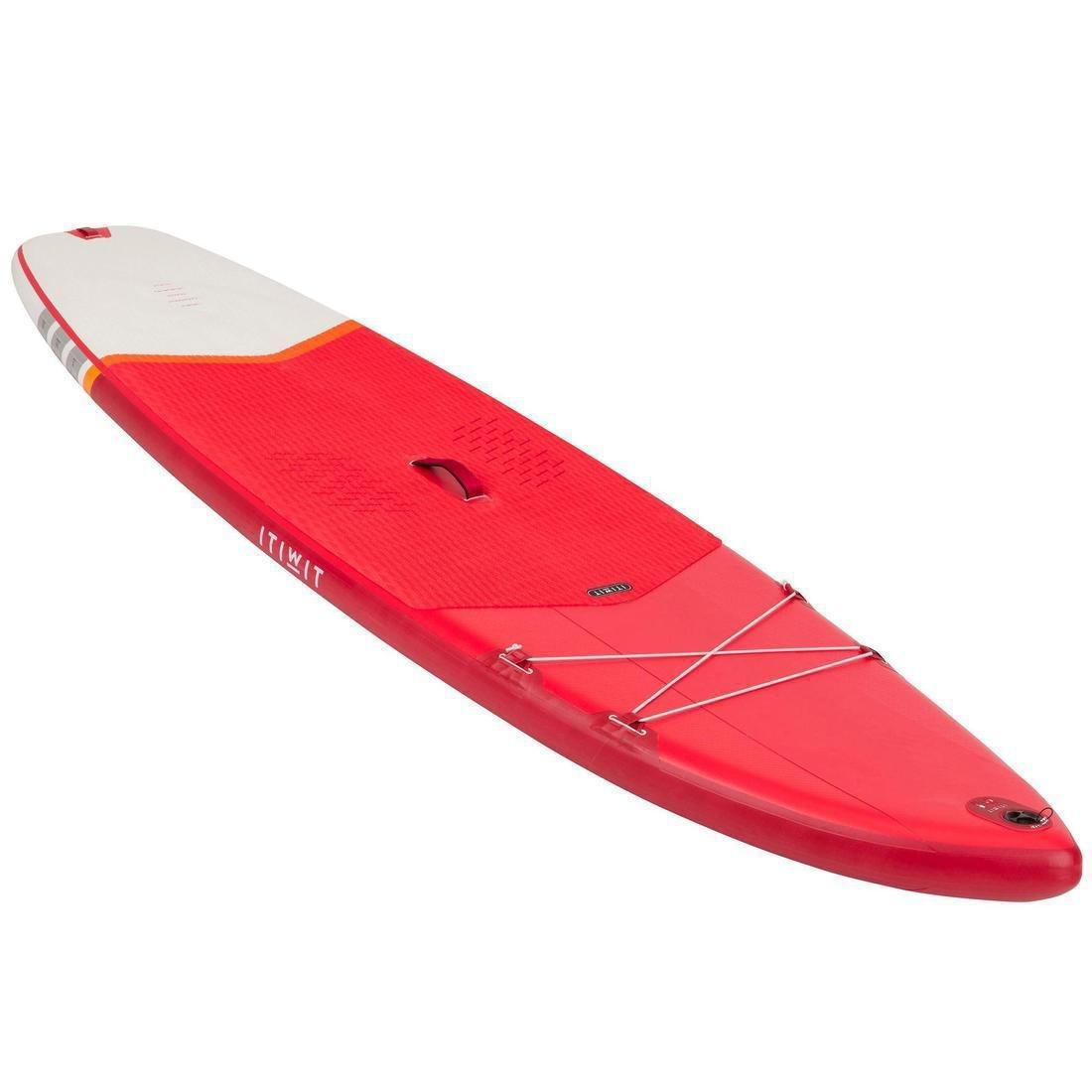 Beginner Inflatable Stand-Up Paddleboard, Fluo Red, No Color, large image number 11