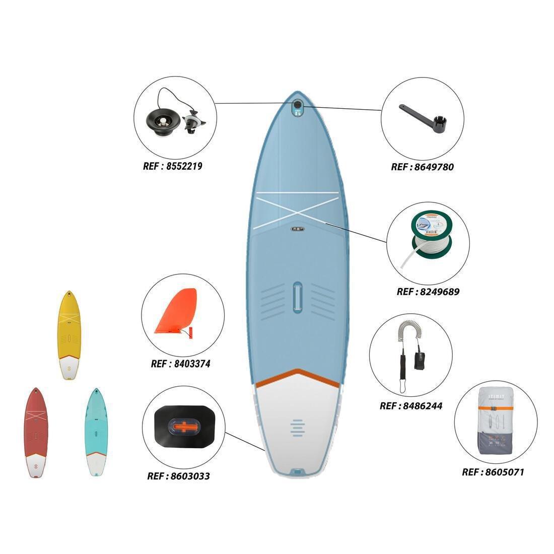 Beginner Inflatable Stand-Up Paddleboard, Fluo Red, No Color, large image number 12