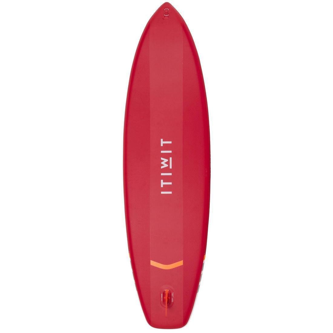 Beginner Inflatable Stand-Up Paddleboard, Fluo Red, No Color, large image number 13