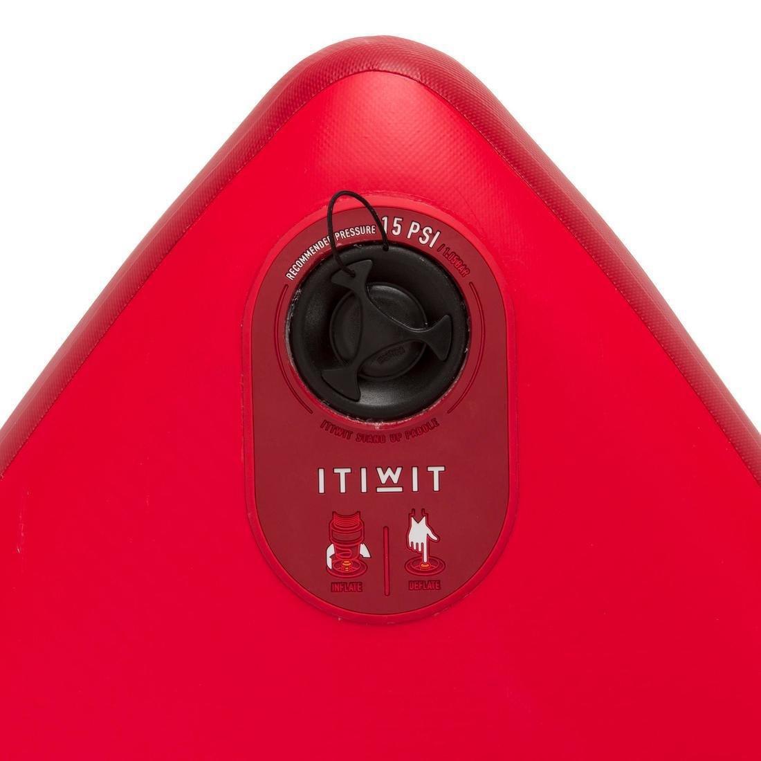 Beginner Inflatable Stand-Up Paddleboard, Fluo Red, No Color, large image number 14