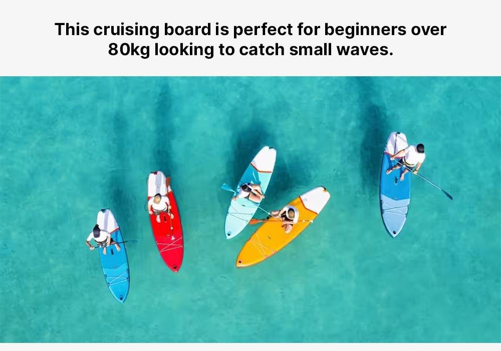 Beginner Inflatable Stand-Up Paddleboard, Fluo Red, No Color, large image number 19