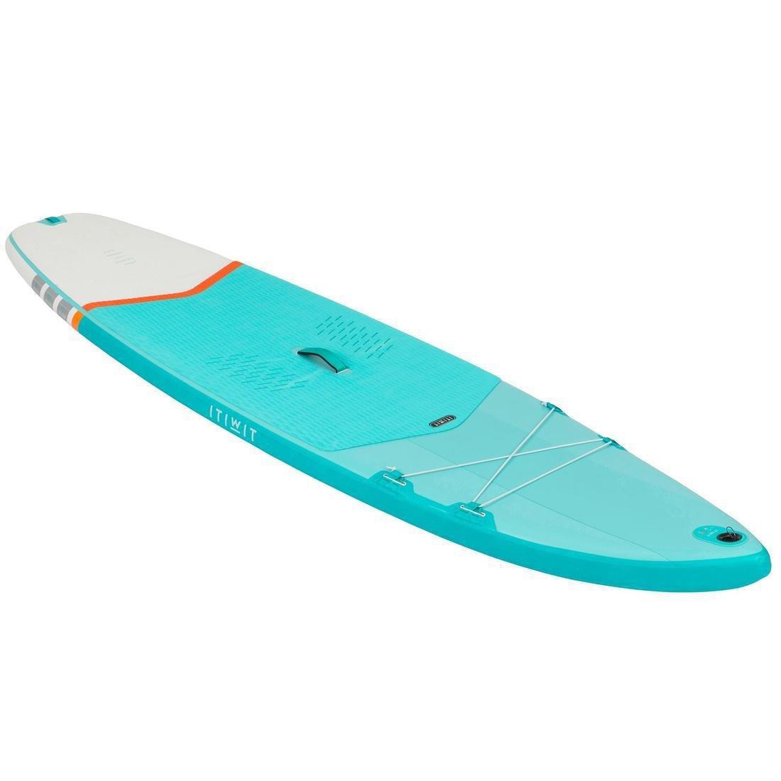 Beginner Inflatable Stand-Up Paddleboard, Turquoise Green, No Color, large image number 2