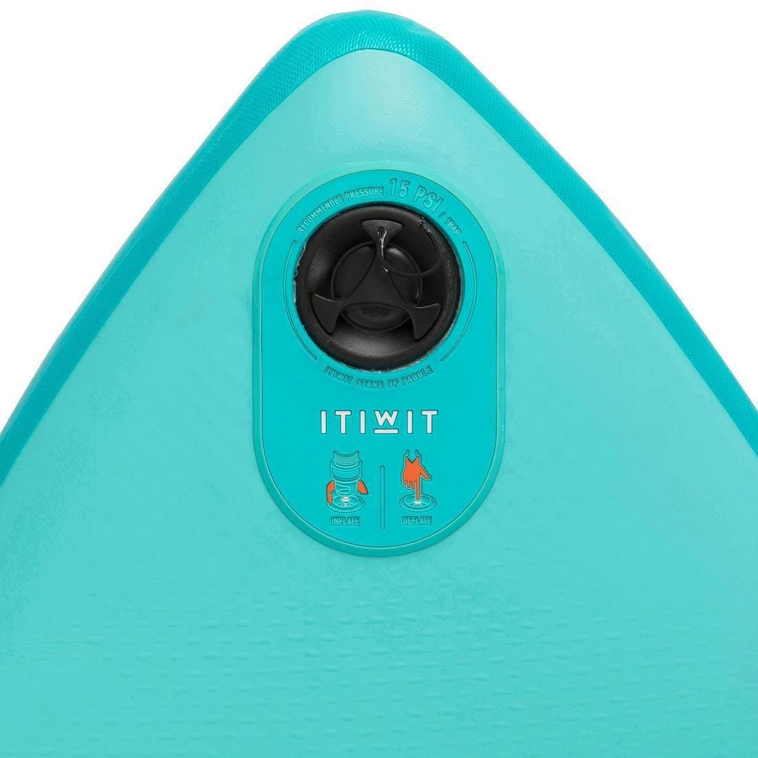 Beginner Inflatable Stand-Up Paddleboard, Turquoise Green, No Color, medium