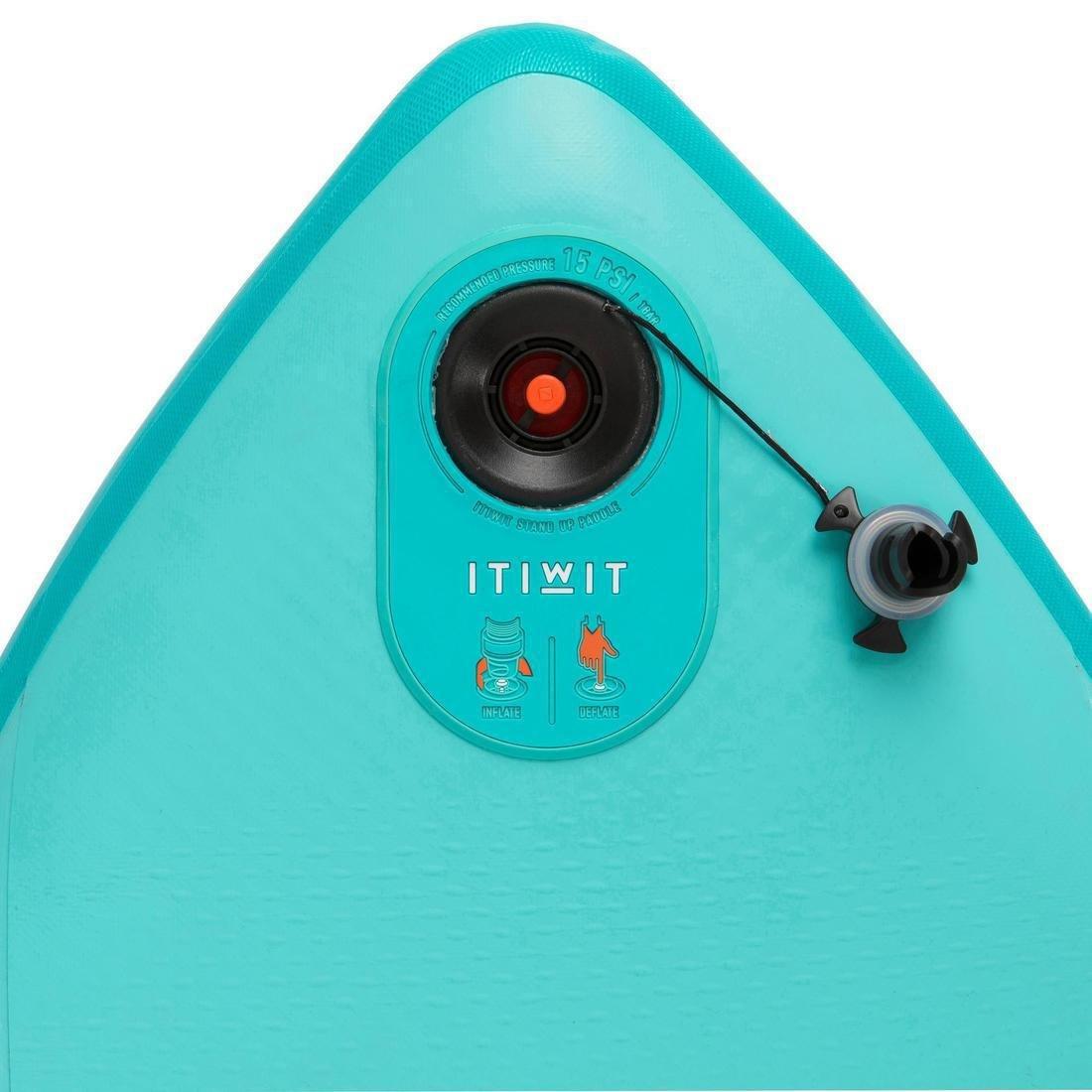 Beginner Inflatable Stand-Up Paddleboard, Turquoise Green, No Color, medium