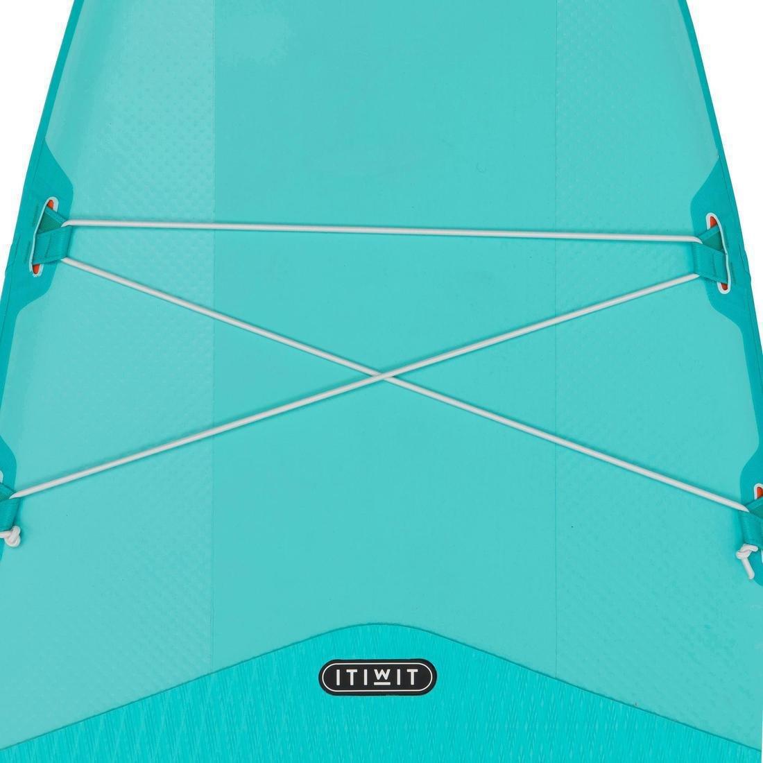 Beginner Inflatable Stand-Up Paddleboard, Turquoise Green, No Color, large image number 8