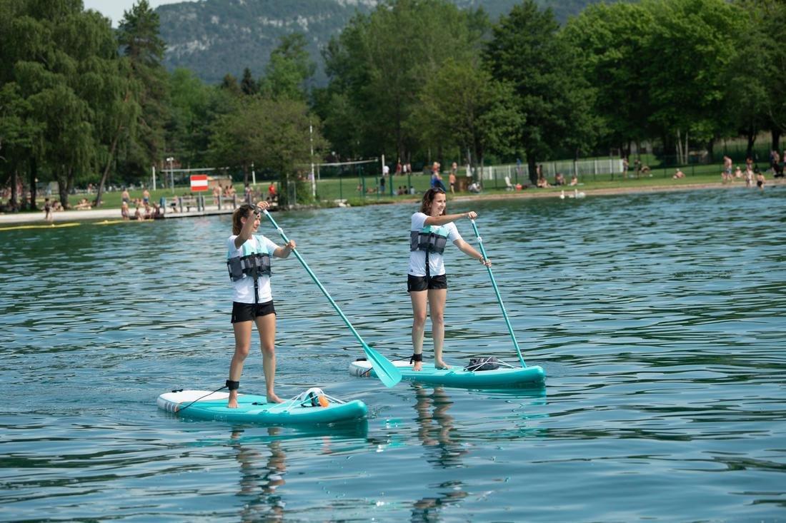 Beginner Inflatable Stand-Up Paddleboard, Turquoise Green, No Color, large image number 13