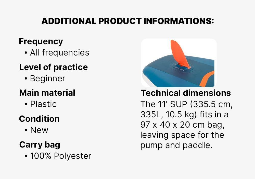 Beginner Inflatable Stand-Up Paddleboard, No Color, medium