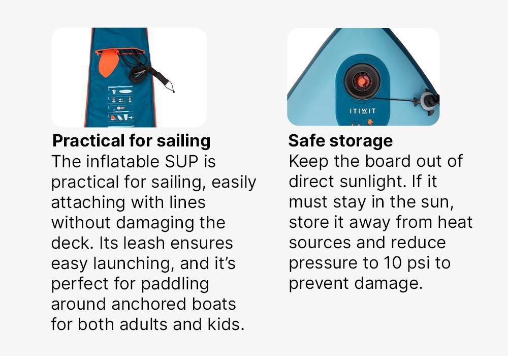 Beginner Inflatable Stand-Up Paddleboard, No Color, medium