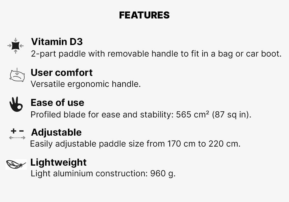 3-Part Adjustable Stand Up Paddle, Deep Blue, No Color, medium