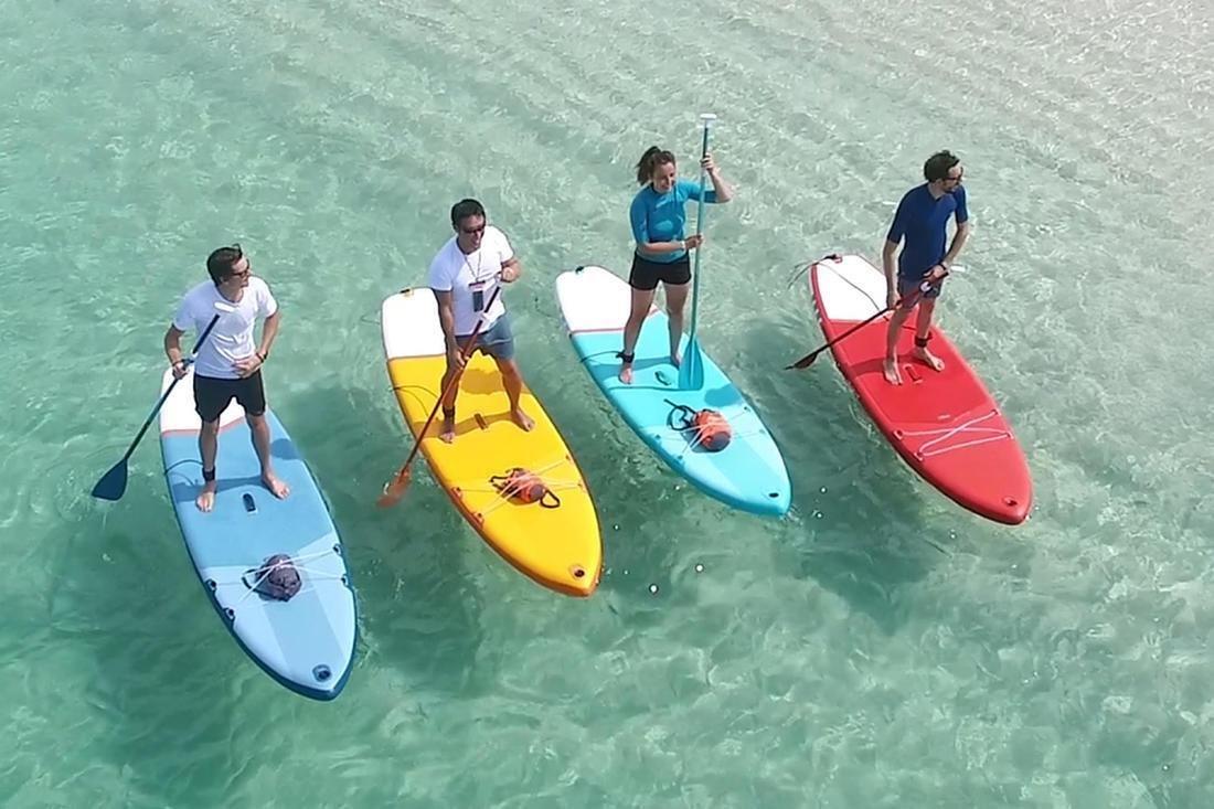 2-Part Stand-Up Paddleboard Paddle 100 Adjustable, Blood Orange, No Color, large image number 14