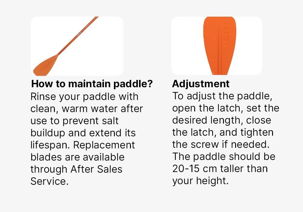 2-Part Stand-Up Paddleboard Paddle 100 Adjustable, Blood Orange, No Color, large image number 17