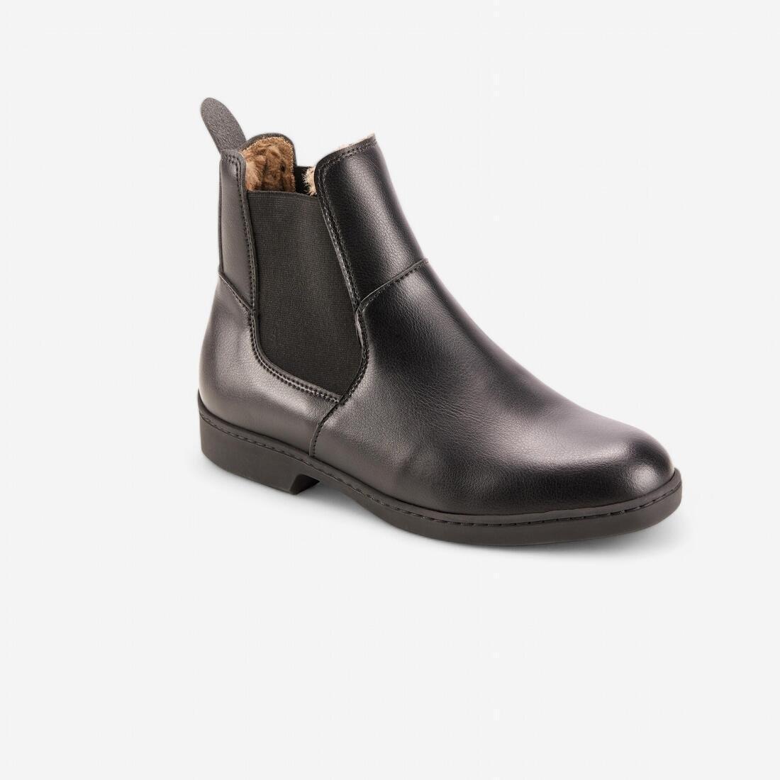 Warm Adult Horse Riding Jodhpur Boots - 500, Black, No Color, medium