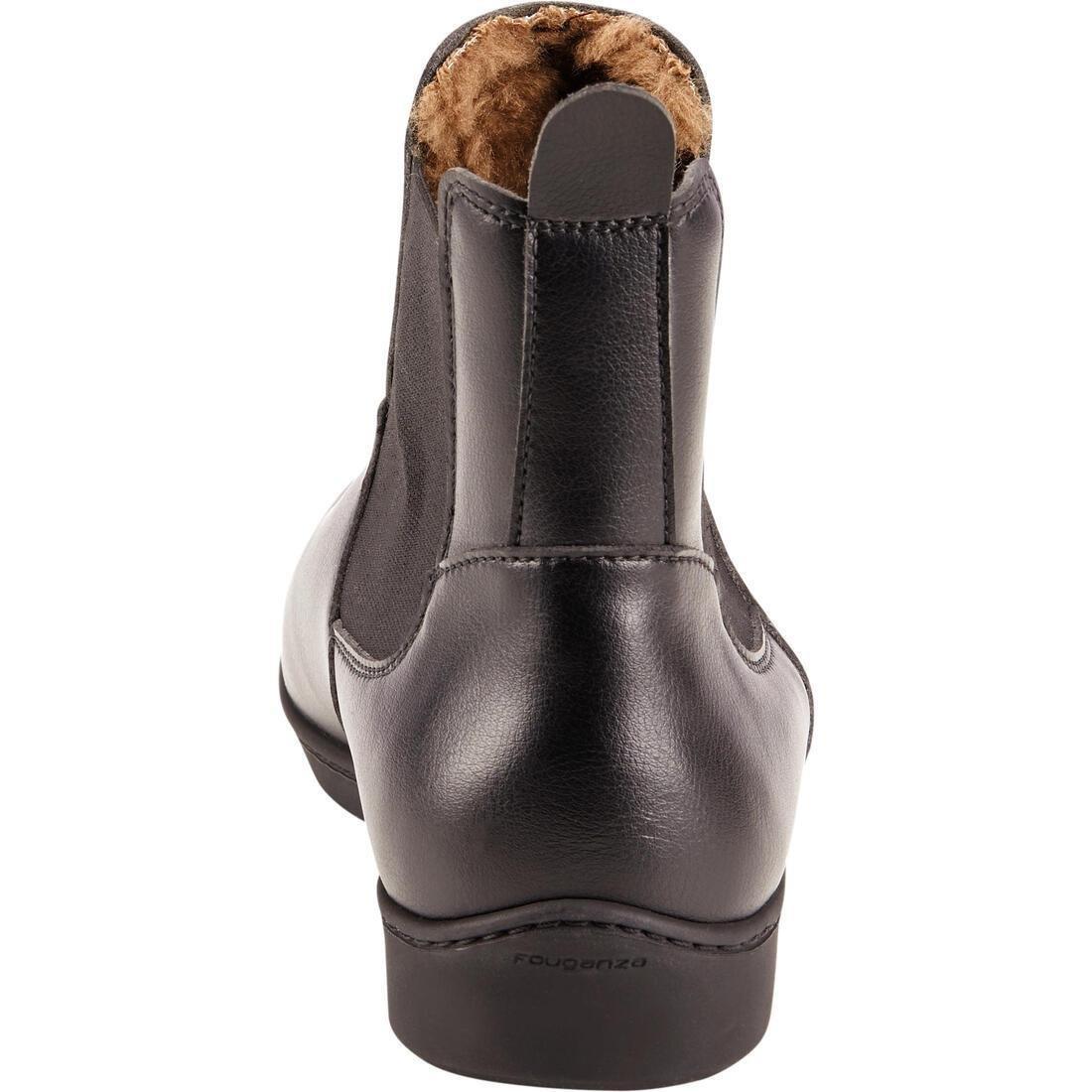 Warm Adult Horse Riding Jodhpur Boots - 500, Black, No Color, medium
