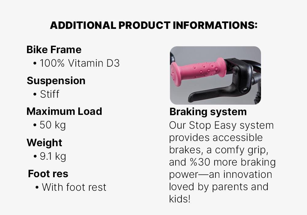 16 Inch KIDS BIKE Doctogirl 500 4-6 YEARS OLD - Pink, black, No Color, large image number 16