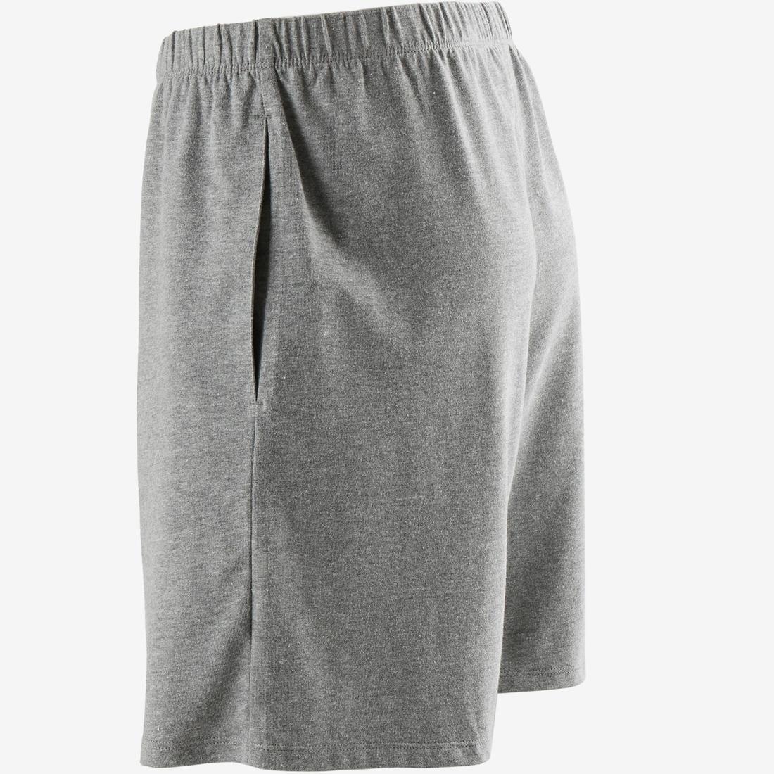 DOMYOS - Fitness Short Cotton Shorts, Pewter