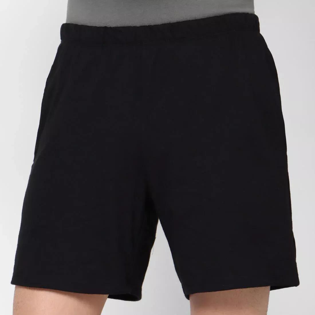 Fitness Short Cotton Shorts, Black, No Color, large image number 0