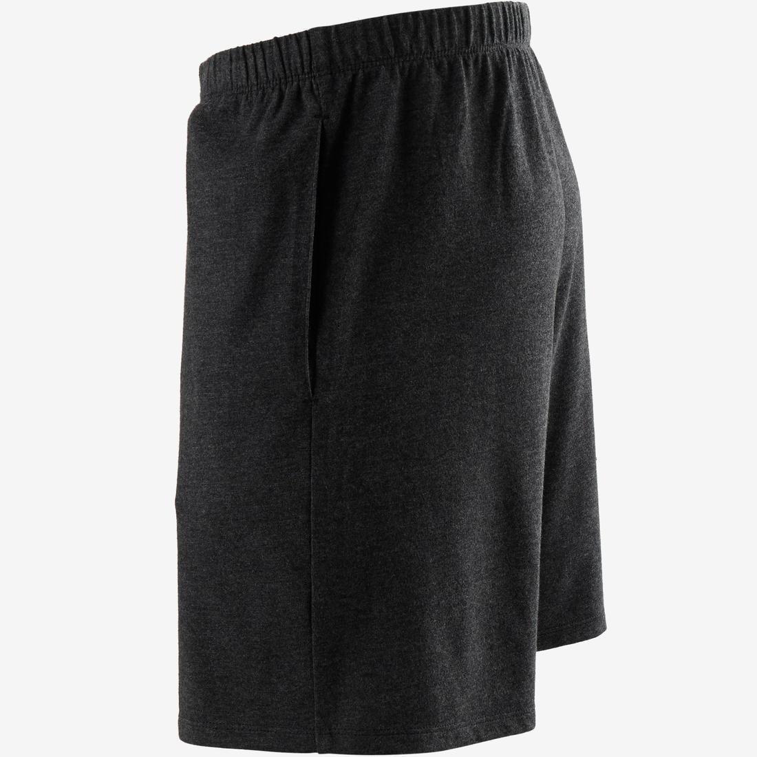Fitness Short Cotton Shorts, Black, No Color, large image number 2
