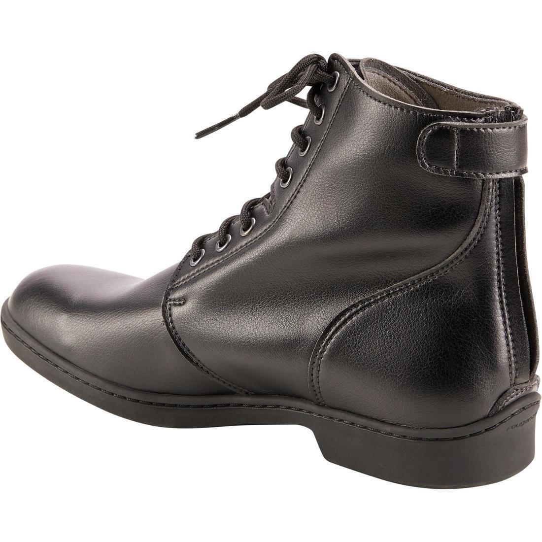 500Adult Lace-Up Horse Riding Jodhpur Boots, Black, , large image number 1