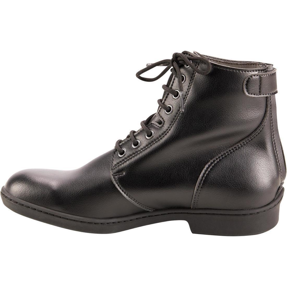 500Adult Lace-Up Horse Riding Jodhpur Boots, Black, , large image number 4