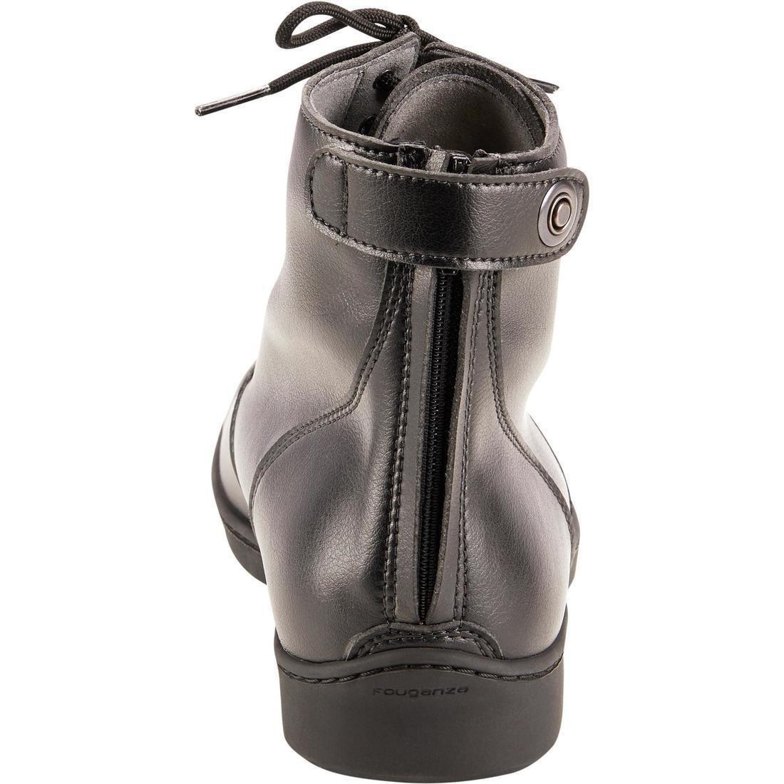 500Adult Lace-Up Horse Riding Jodhpur Boots, Black, , large image number 5