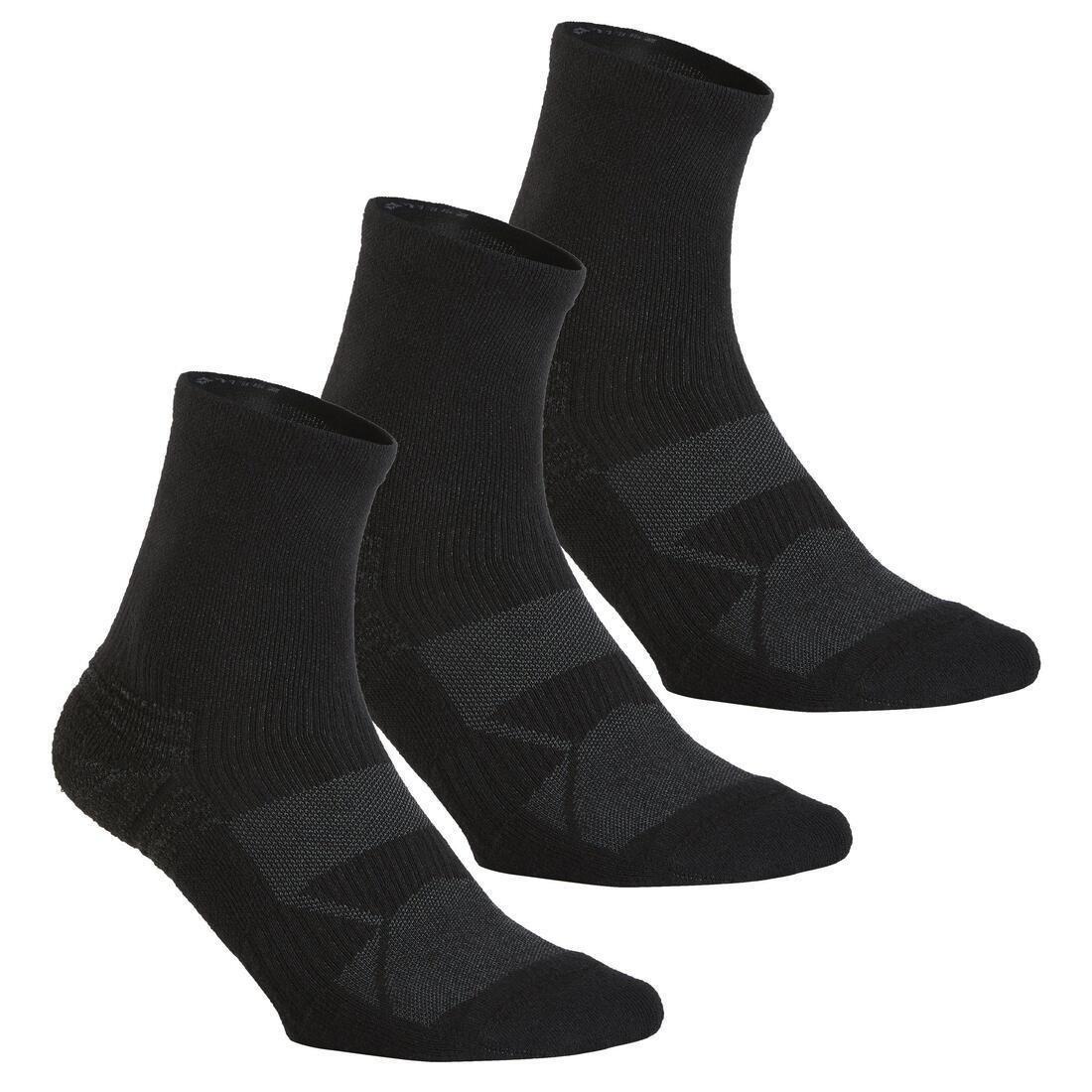 Fitness / Nordic Walking Socks - WS100 Mid 3-Pack, Black, No Color, large image number 0