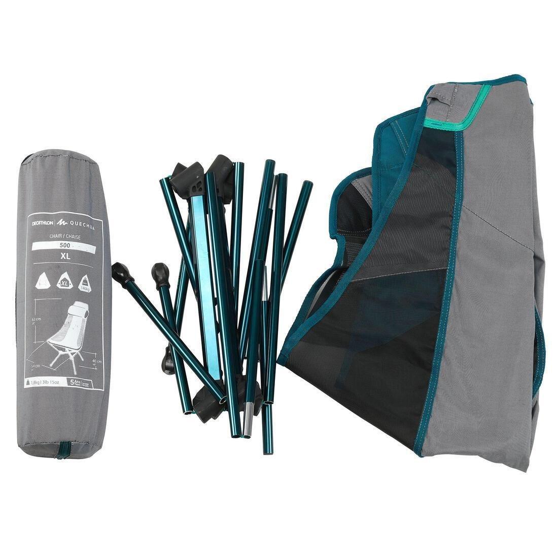 Xl Folding Camping Chair - Mh500, Grey, No Color, large image number 1