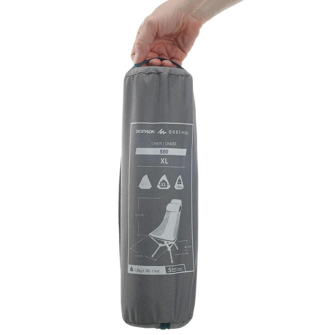 Xl Folding Camping Chair - Mh500, Grey, No Color, large image number 2