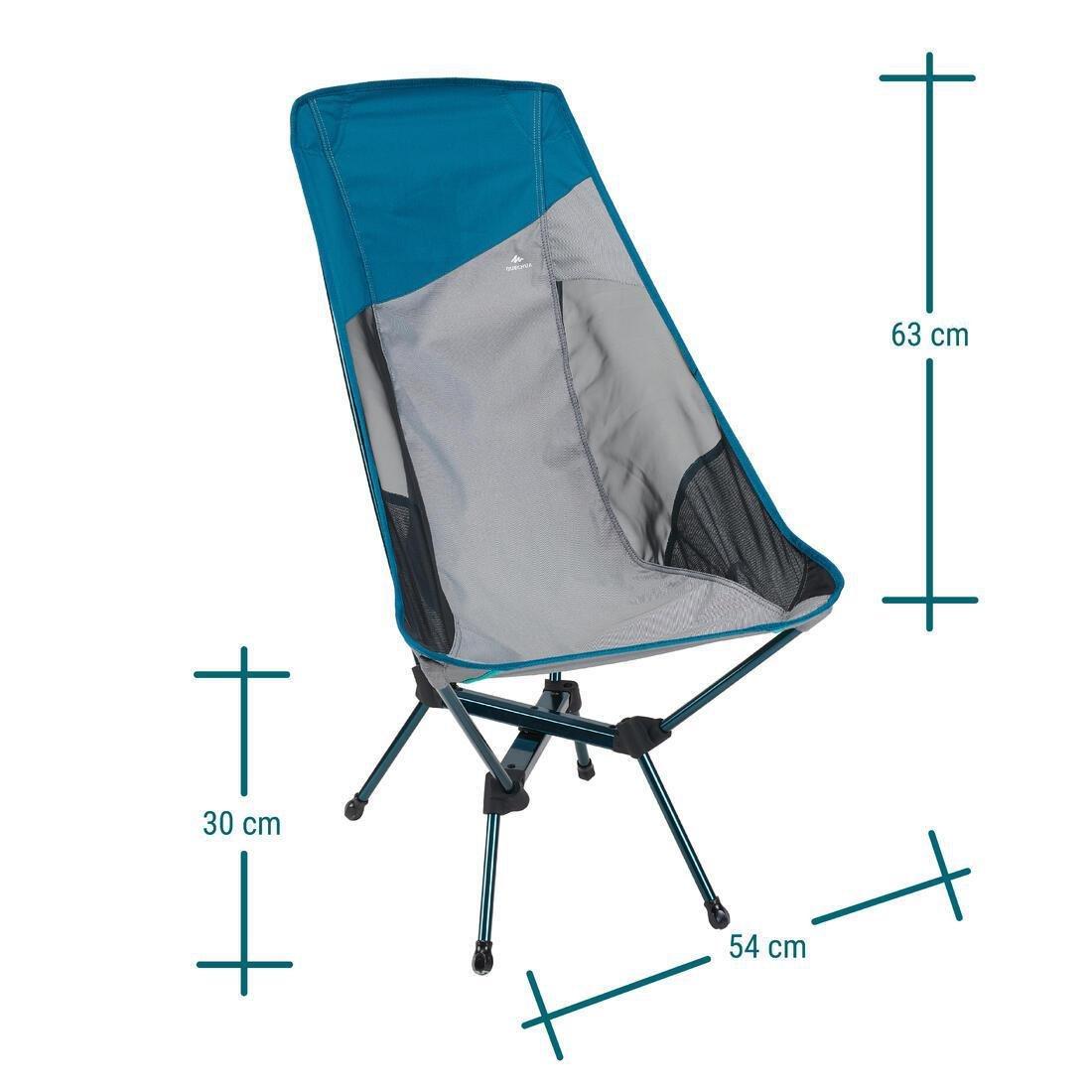 QUECHUA - Xl Folding Camping Chair - Mh500, Grey