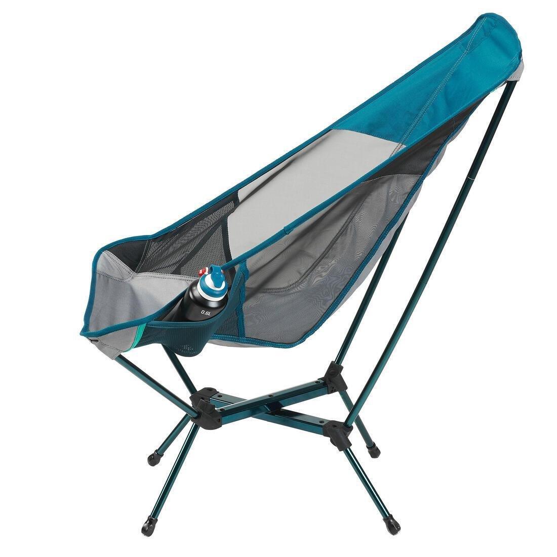 QUECHUA - Xl Folding Camping Chair - Mh500, Grey