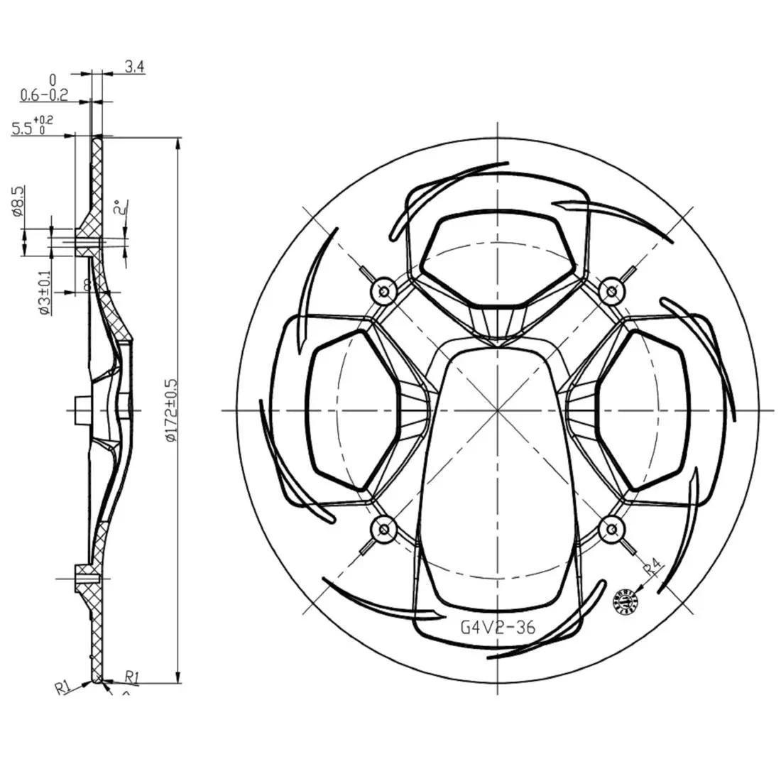 36-Tooth 170 mm Aluminium Single Chainring, Black, No Color, large image number 1