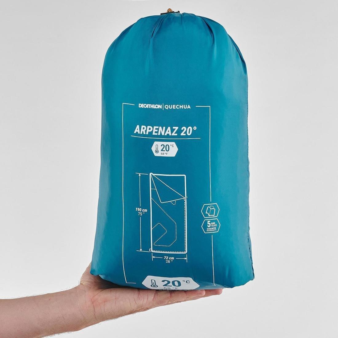 Camping Sleeping Bag Arpenaz, Jungle Green, No Color, large image number 14