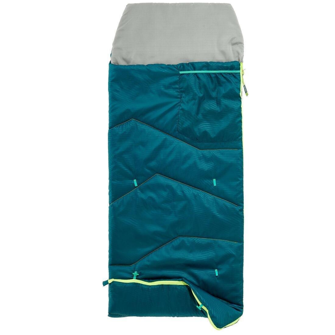 QUECHUA - Kids Sleeping Bag MH100, Dark Petrol Blue