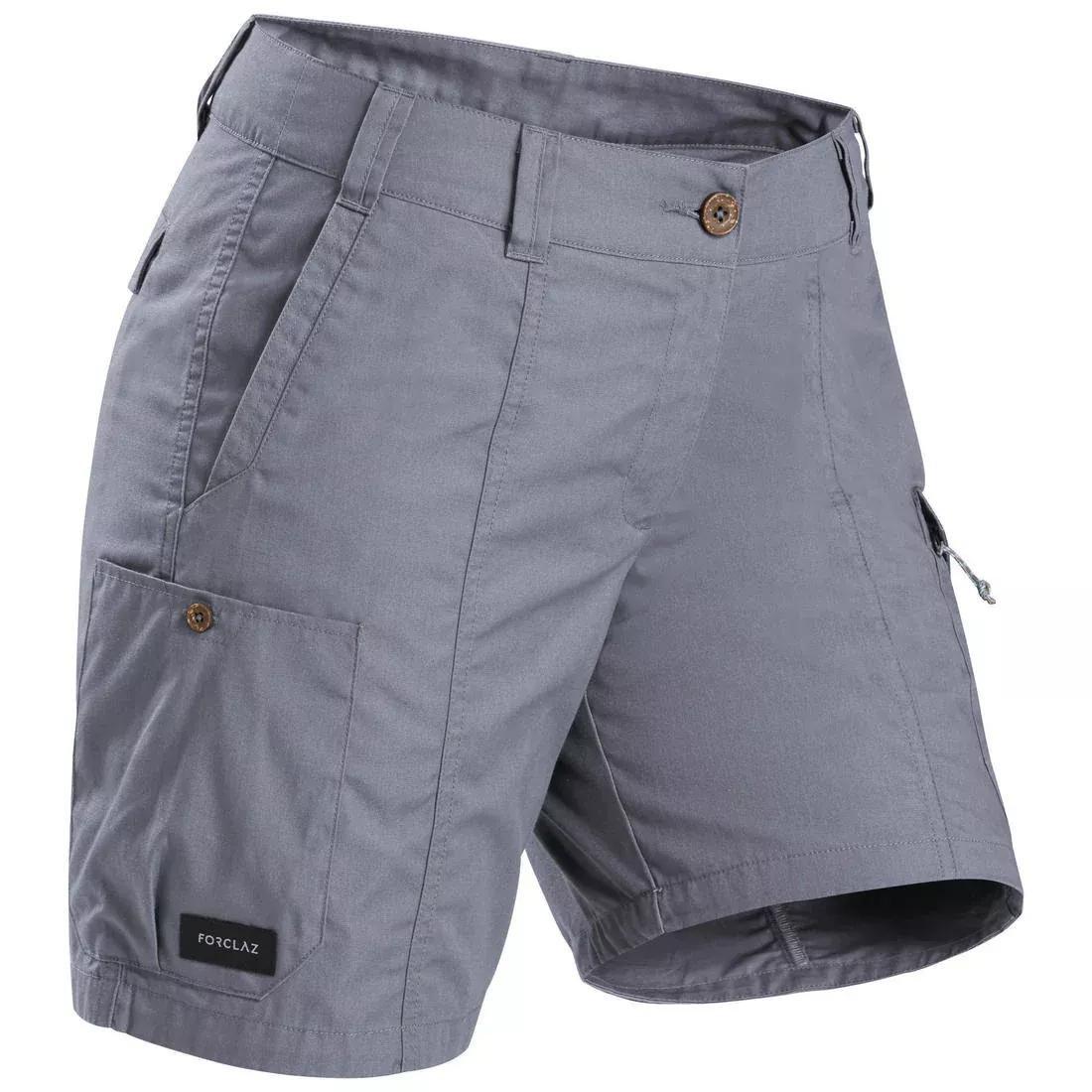 Womens Trekking Travel Shorts Travel100 , Khaki Grey, , large image number 0