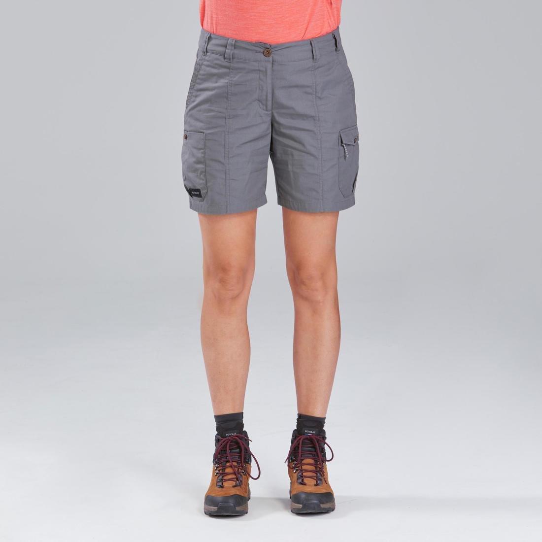 Womens Trekking Travel Shorts Travel100 , Khaki Grey, , large image number 1