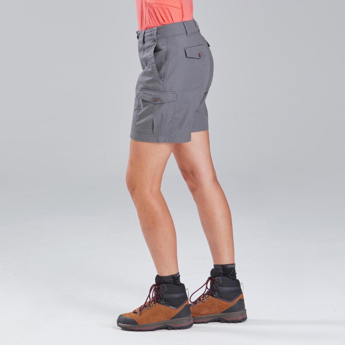 Womens Trekking Travel Shorts Travel100 , Khaki Grey, , large image number 4