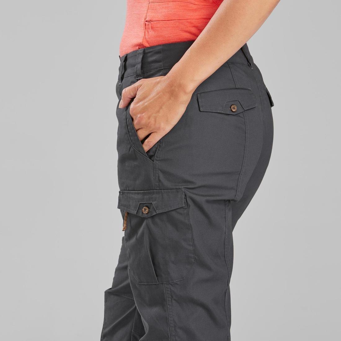 Womens Trekking Travel Trousers Travel100 , Carbon Grey, , large image number 7