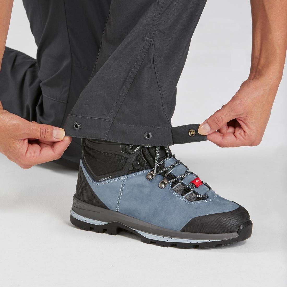 Women's Trekking Travel Trousers, TRAVEL 100, Grey, No Color, large image number 8