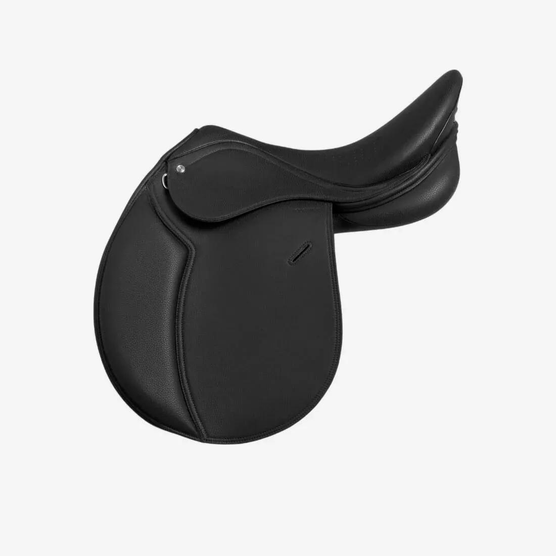 17.5 Synthetic Horse Riding Saddle for Horse and Pony - 100, Black, No Color, large image number 0