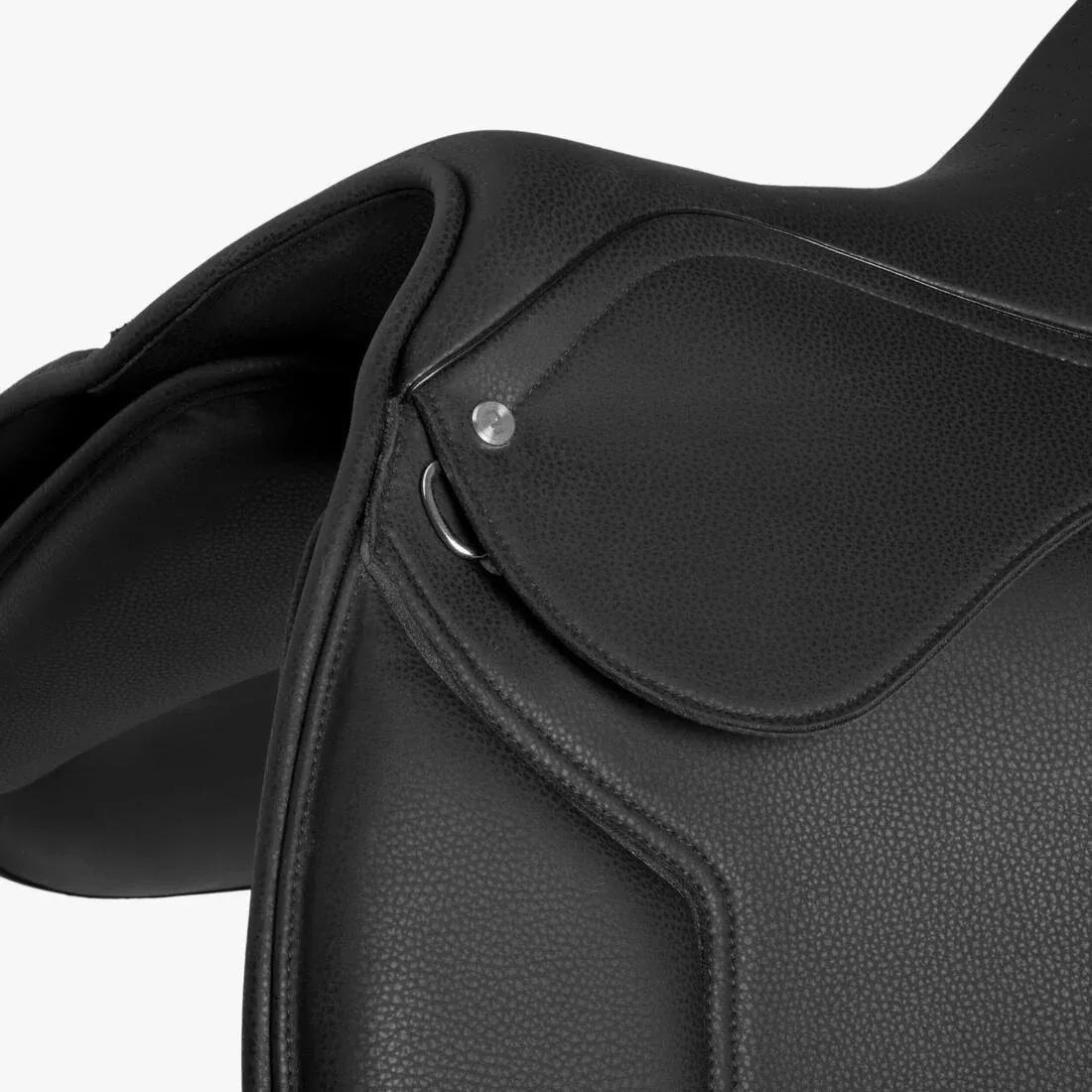 17.5 Synthetic Horse Riding Saddle for Horse and Pony - 100, Black, No Color, large image number 3