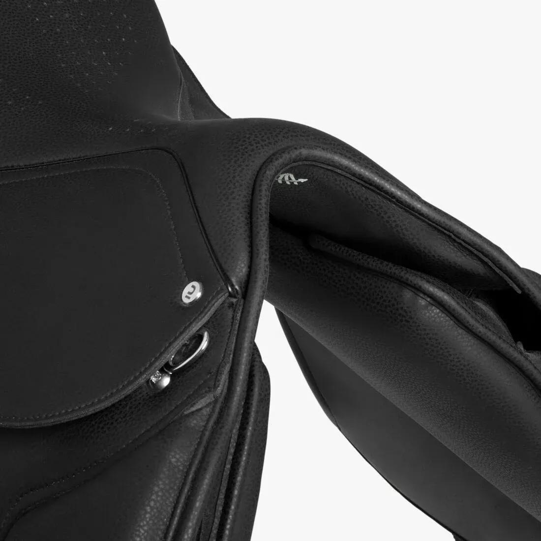 17.5 Synthetic Horse Riding Saddle for Horse and Pony - 100, Black, No Color, large image number 6