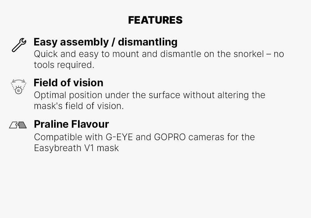 Camera Mount For The First Version Of The Easybreath Mask Without Nut., No Color, medium