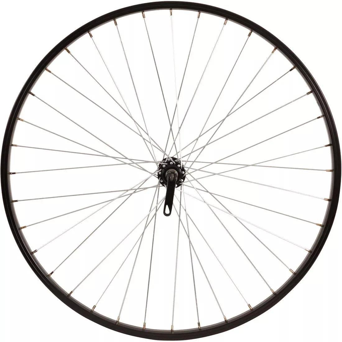 Double-Walled Quick-Release V-Brake Mountain Bike Front Wheel, Black, No Color, large image number 0