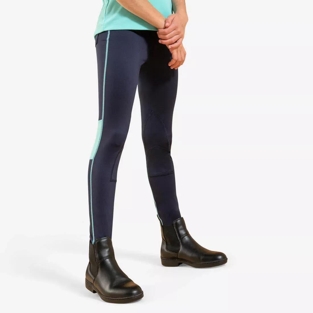 Kids Horse Riding Light Jodhpurs100 , Asphalt Blue, No Color, large image number 1