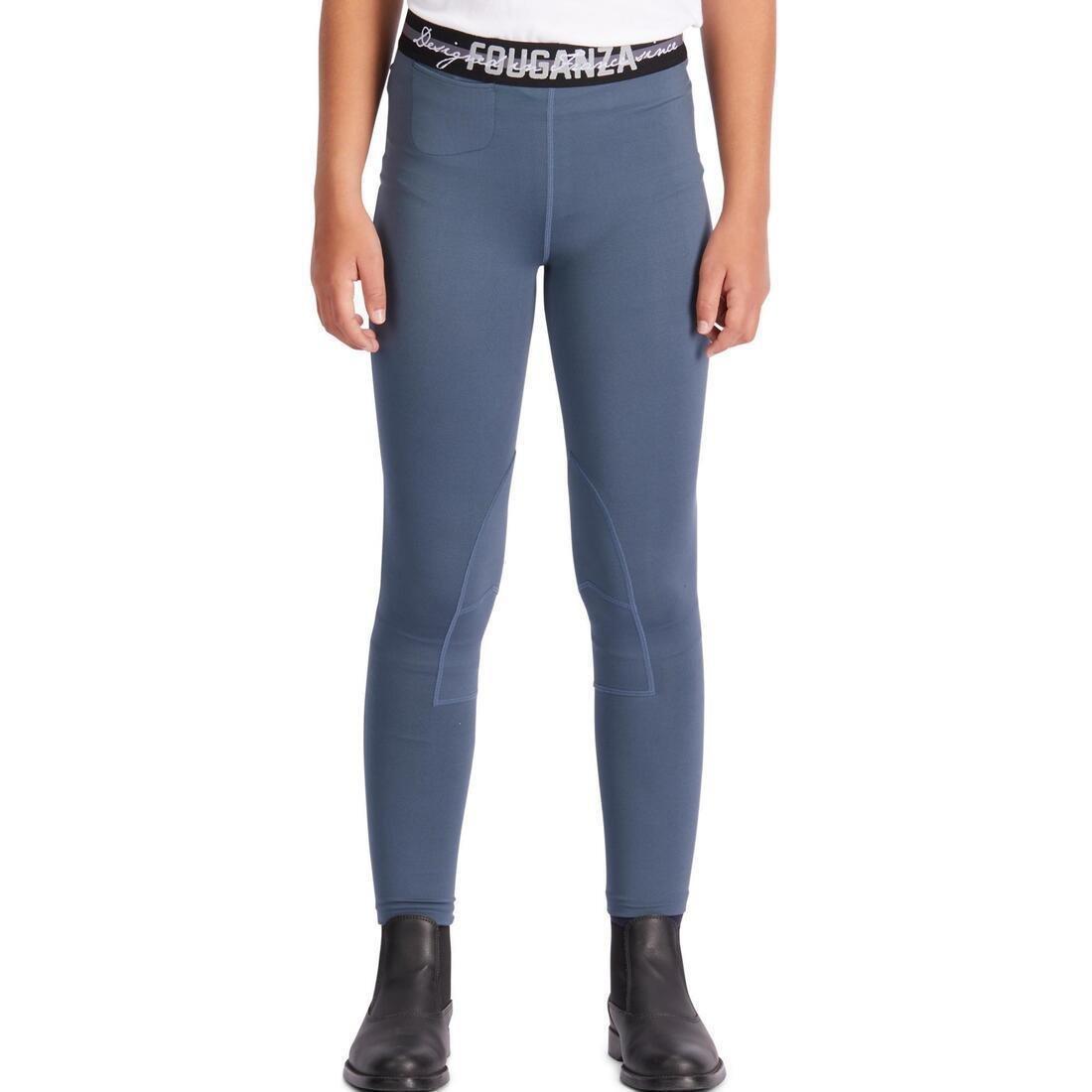 Kids Horse Riding Light Jodhpurs100 , Asphalt Blue, No Color, large image number 2