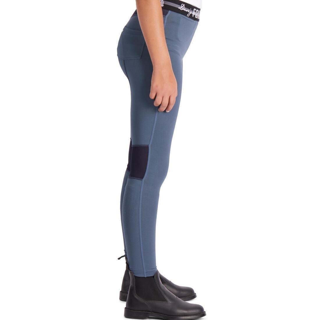 FOUGANZA - Kids' Horse Riding Light Jodhpurs 100-Blue