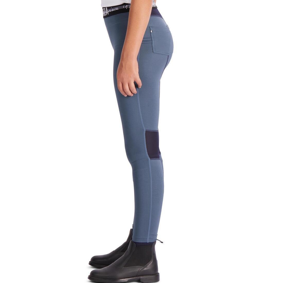 FOUGANZA - Kids' Horse Riding Light Jodhpurs 100-Blue