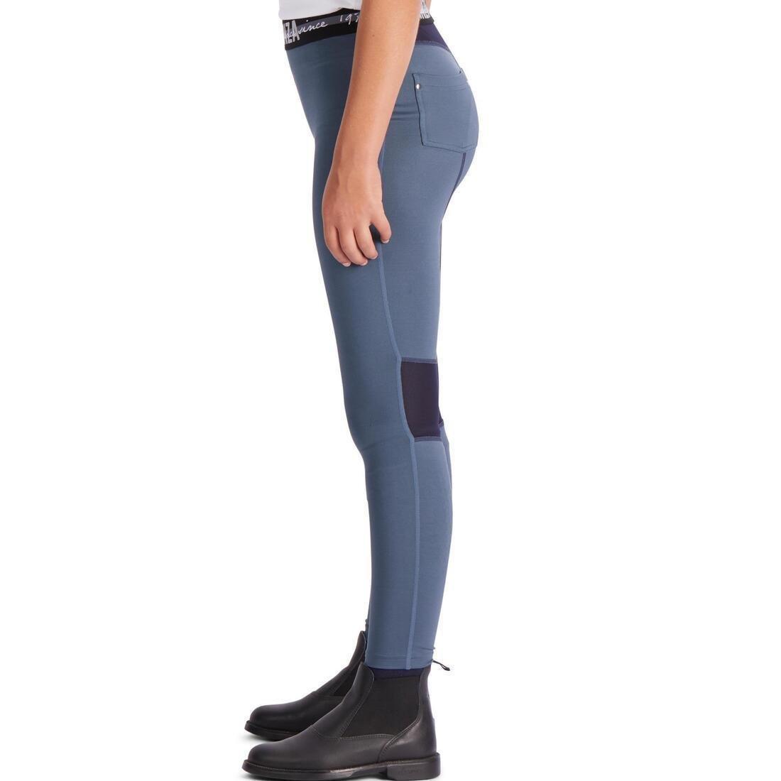 Kids Horse Riding Light Jodhpurs100 , Asphalt Blue, No Color, large image number 5